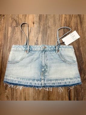 Zara Denim Skirt Style Tank Top NWT Size S